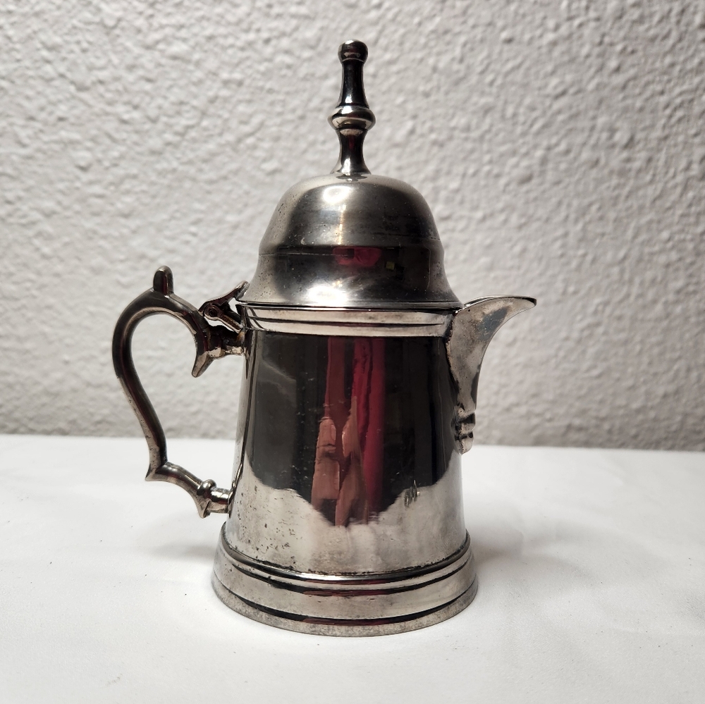 Classic Silver Plated Creamer Pot with Ornate Handle Made In India Vintage!